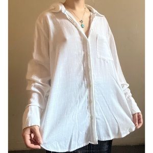Pretty white button up by free people
